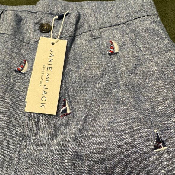Janie and Jack Embroidered Sailboat Shorts - Picture 2 of 8